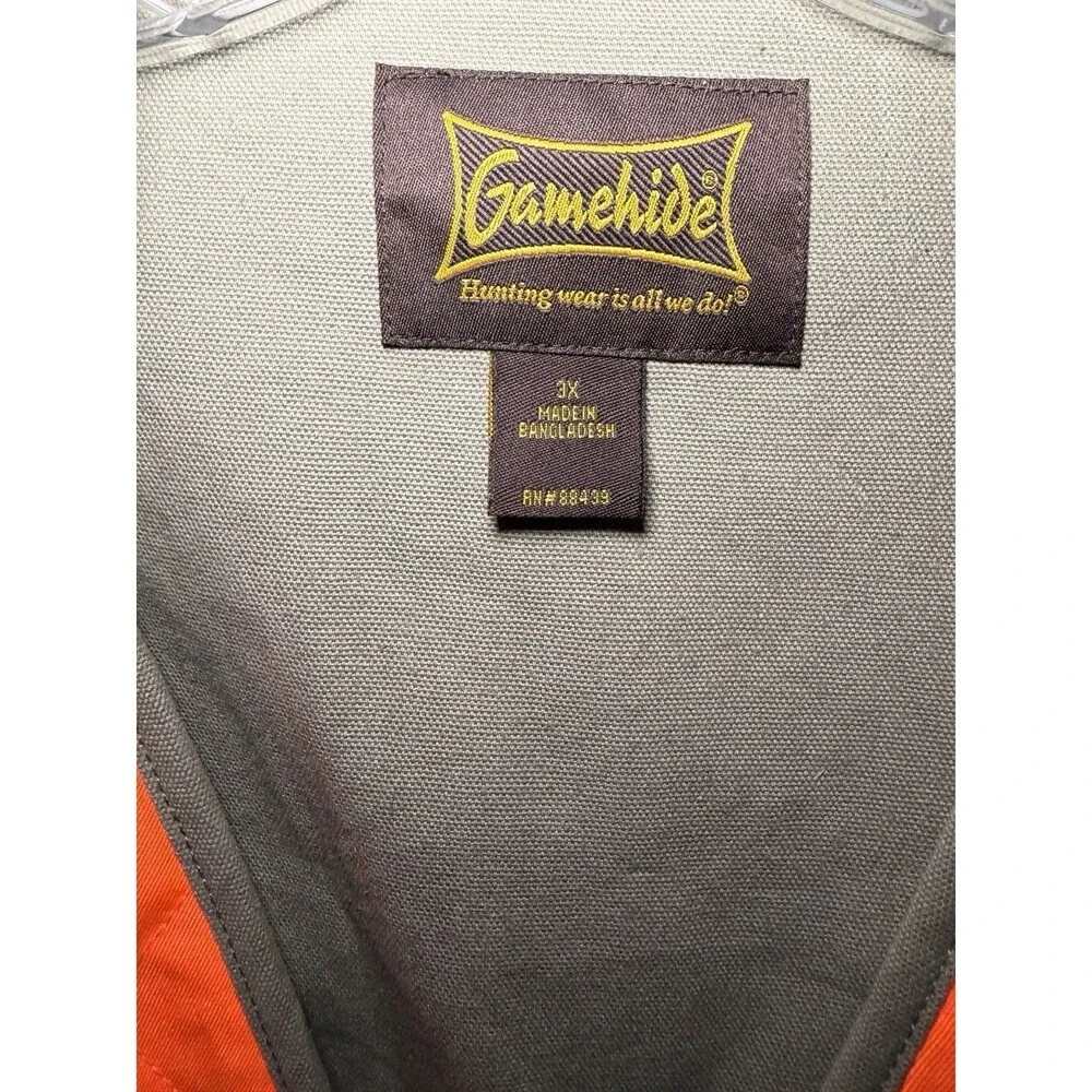 Hunting Vest Gamehide Size 3X  Orange/Gray‎ Safety NWOT